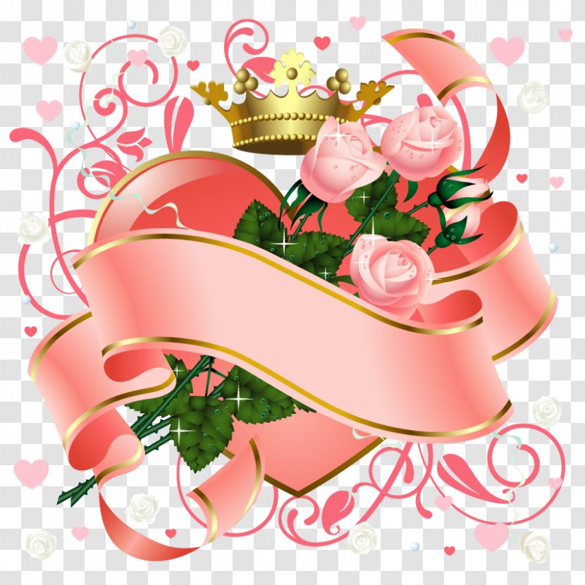 Love Flower Heart Valentines Day Wallpaper - Rose Order - Pink And Crown Vector Transparent PNG