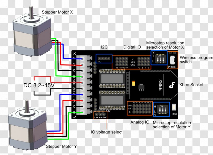 Stepper Motor Arduino Controller Electric H Bridge - Electronic Circuit - Electrical Wires Cable Transparent PNG