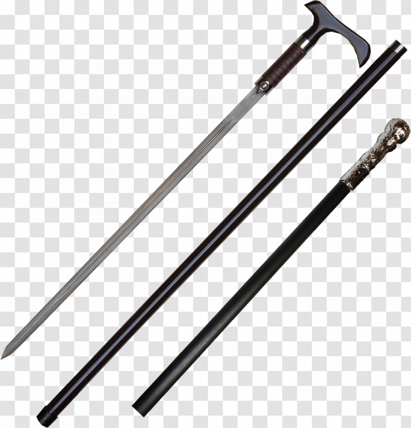 The Woodlands Knife Swordstick Walking Stick - Japanese Sword - Iron Device Transparent PNG
