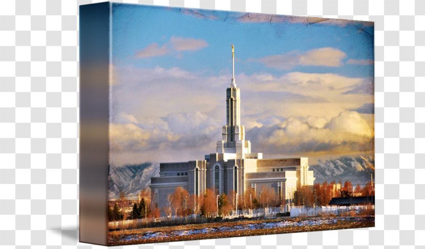 Mount Timpanogos Utah Temple Gallery Wrap Canvas Light Art - Sky Plc - Lamp Transparent PNG