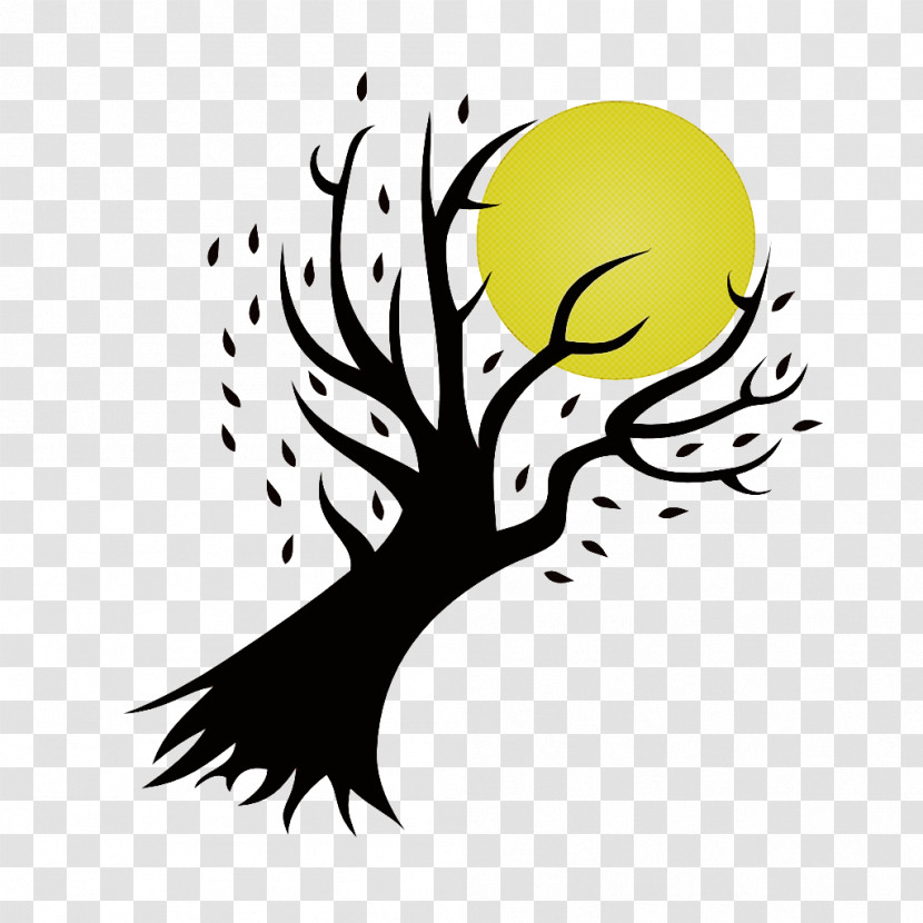 Yellow Tree Leaf Branch Logo Transparent PNG