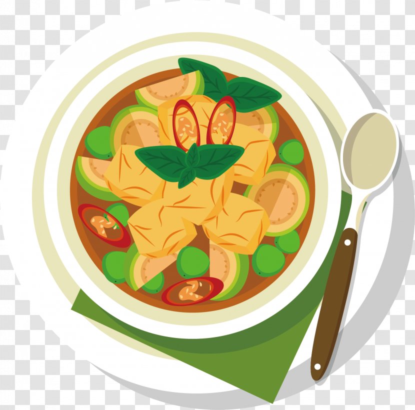 Meat Dish Soup Illustration - Lunch - Cartoon Vector Transparent PNG