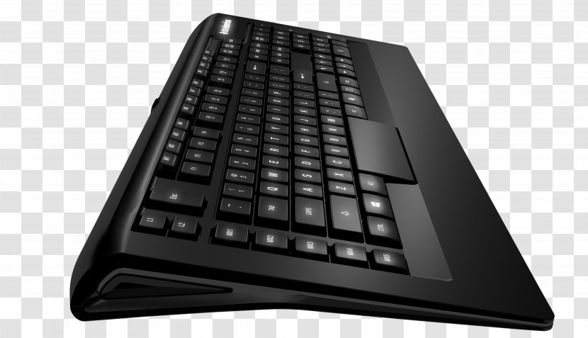 Computer Keyboard SteelSeries Apex 300 Gaming Keypad Backlight Video Game - Black And White Transparent PNG