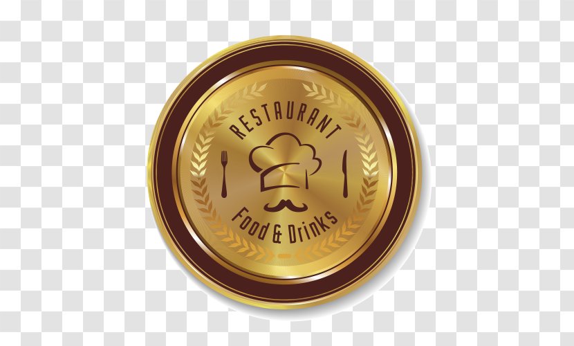 Gold Coin Brand - Metal - Logo Restaurant Vector Transparent PNG