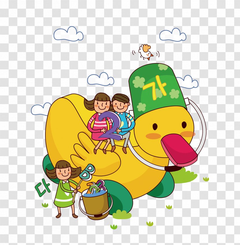 Jigsaw Puzzle Toy Child - Heart - Big Yellow Duck Vector Material Transparent PNG