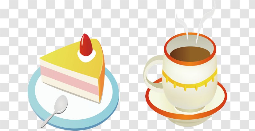 Coffee Cup Cafe Chocolate Cake Clip Art - Cartoon Transparent PNG