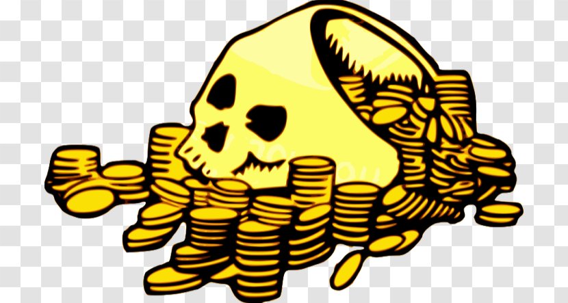 Piracy Gold Coin Clip Art - Bone - Pirate Treasure Pictures Transparent PNG