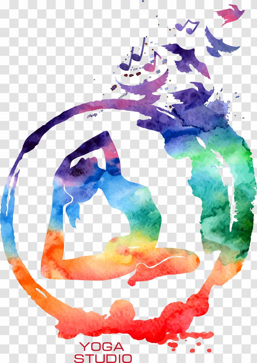Om Illustration - Watercolor - Colorful Yoga Transparent PNG