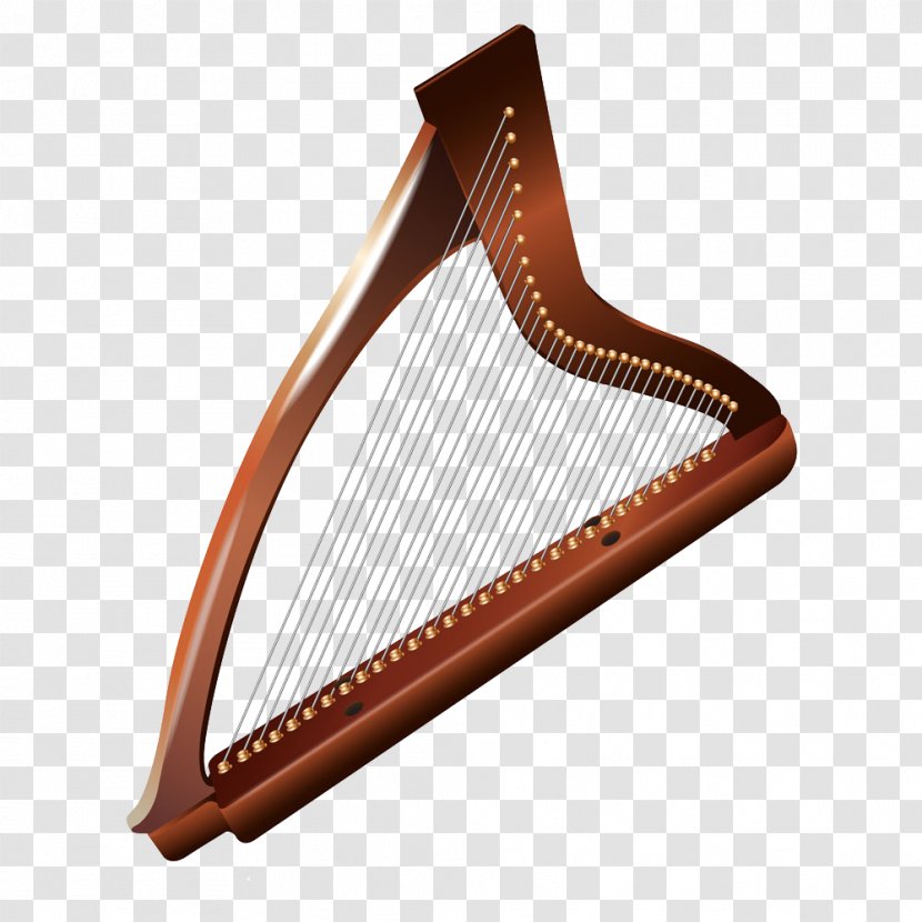 Celtic Harp Musical Instrument Illustration - Watercolor - Pictures Transparent PNG