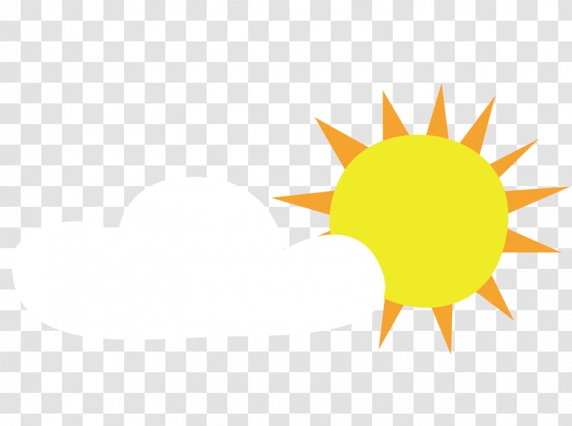 Clip Art - Sky - Sun And Clouds Transparent PNG