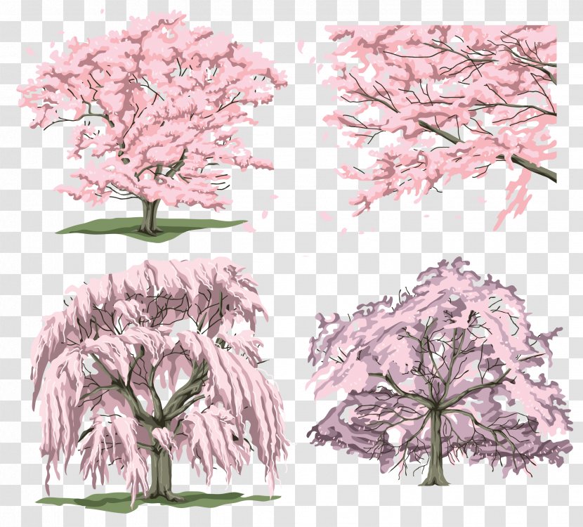 Tree Branch Flower Clip Art - Flora - Hand-painted Flowers Sketch Transparent PNG