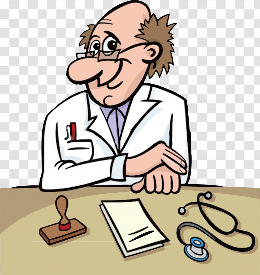 Physician Clinic Cartoon Illustration - Royaltyfree - Senior Doctor Transparent PNG