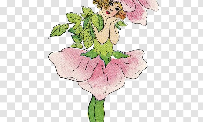 Fairy Floral Design Drawing Baby Animals To Color - Leaf Transparent PNG