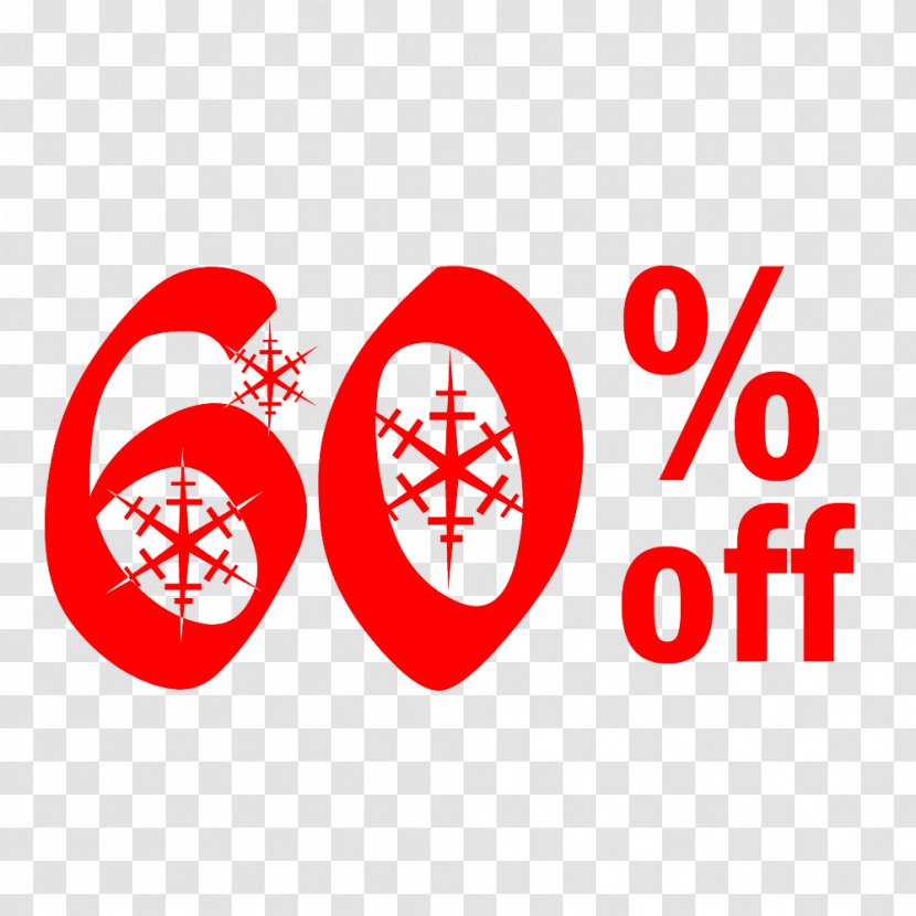 Snow Christmas Sale 60% Off Discount Tag. - Brand - Discounts And Allowances Transparent PNG