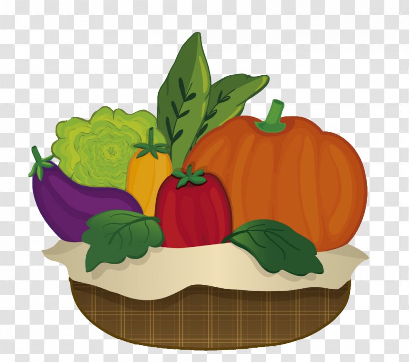 Basket Of Fruit Vegetable Euclidean Vector - Cartoon Vegetables Transparent PNG
