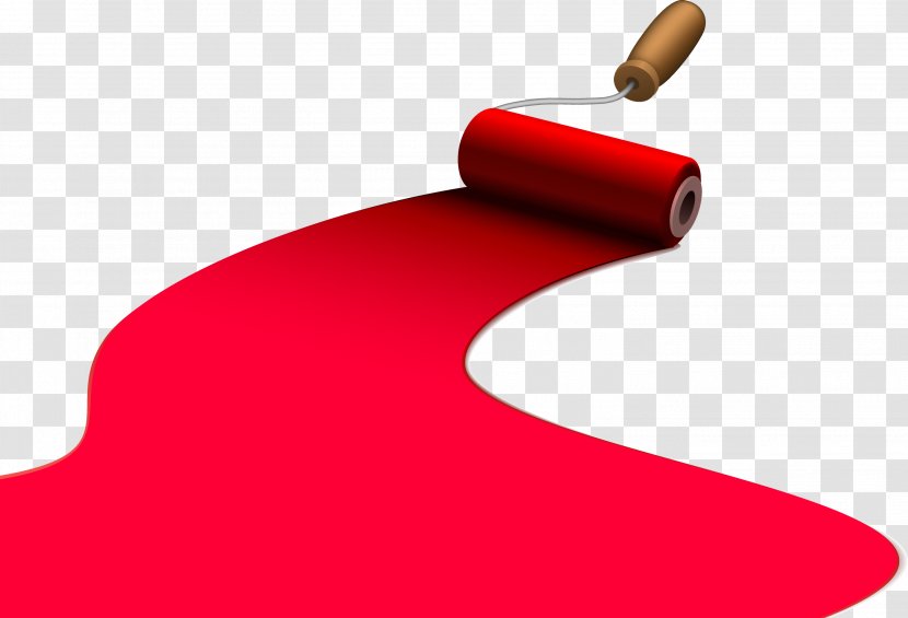 Paint Rollers Clip Art - Red - Painting Transparent PNG