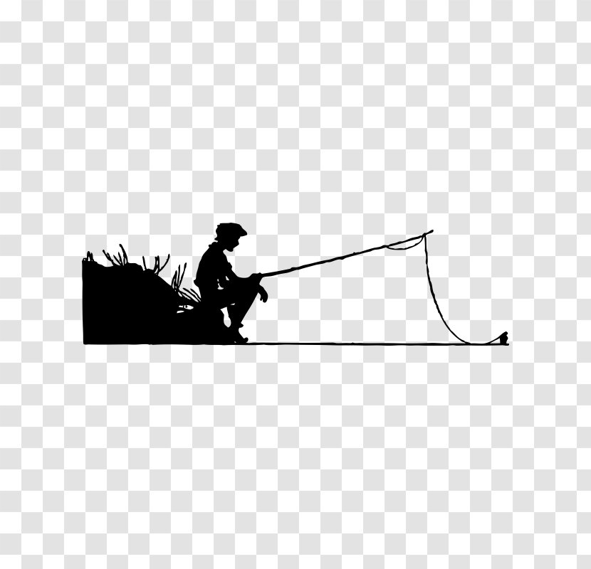 Fisherman Sticker Fishing Rods Text Виниловая интерьерная наклейка - Monochrome Photography Transparent PNG