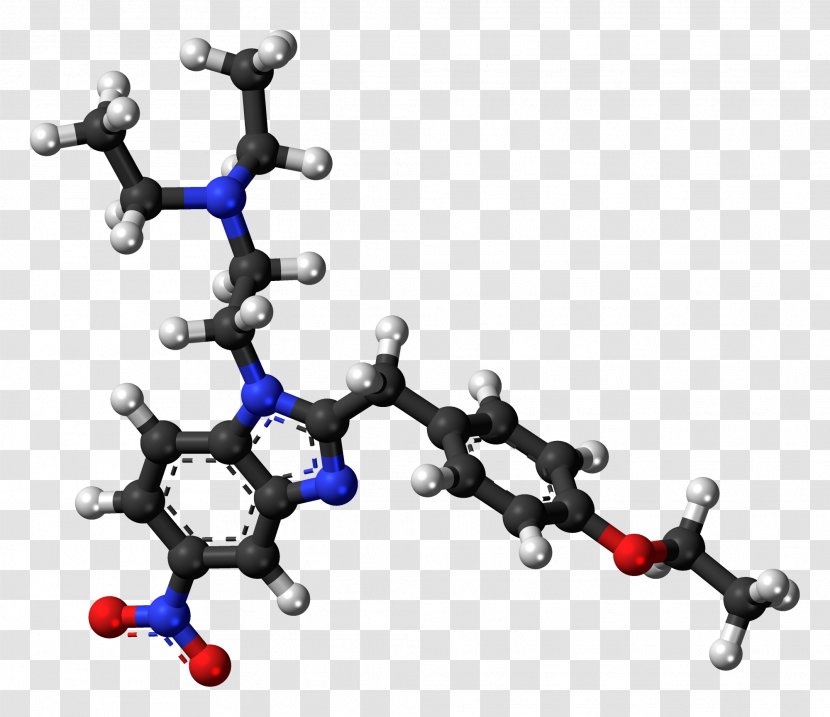 Molecule Etonitazene Analgesic Pharmaceutical Drug - Wikipedia - 3d Ball Transparent PNG