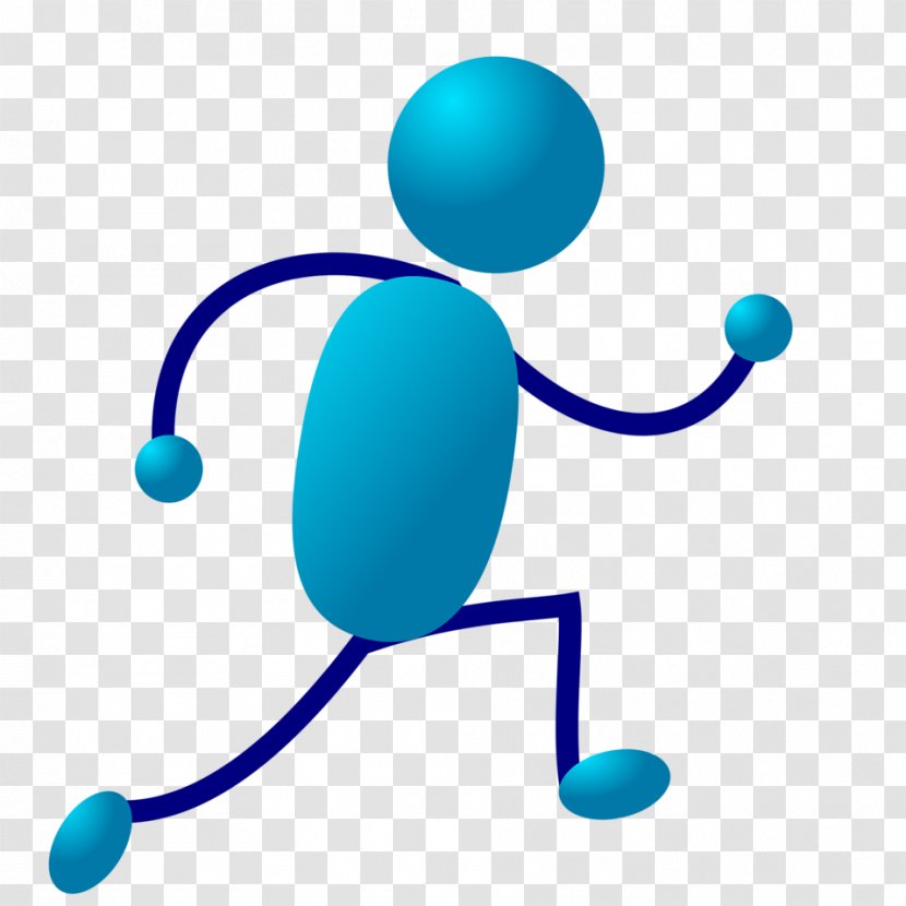 Stick Figure Running Animation Clip Art - Artwork - Blue People Cliparts Transparent PNG