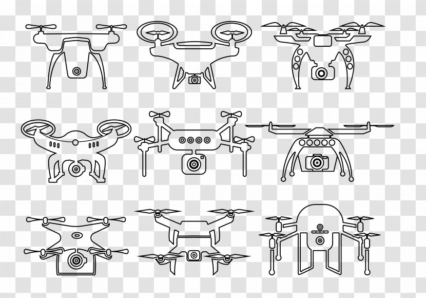 Black And White Flat Design - Body Jewelry - UAV Transparent PNG