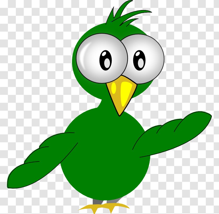 Bird Green Cartoon Beak Clip Art - Flightless Transparent PNG