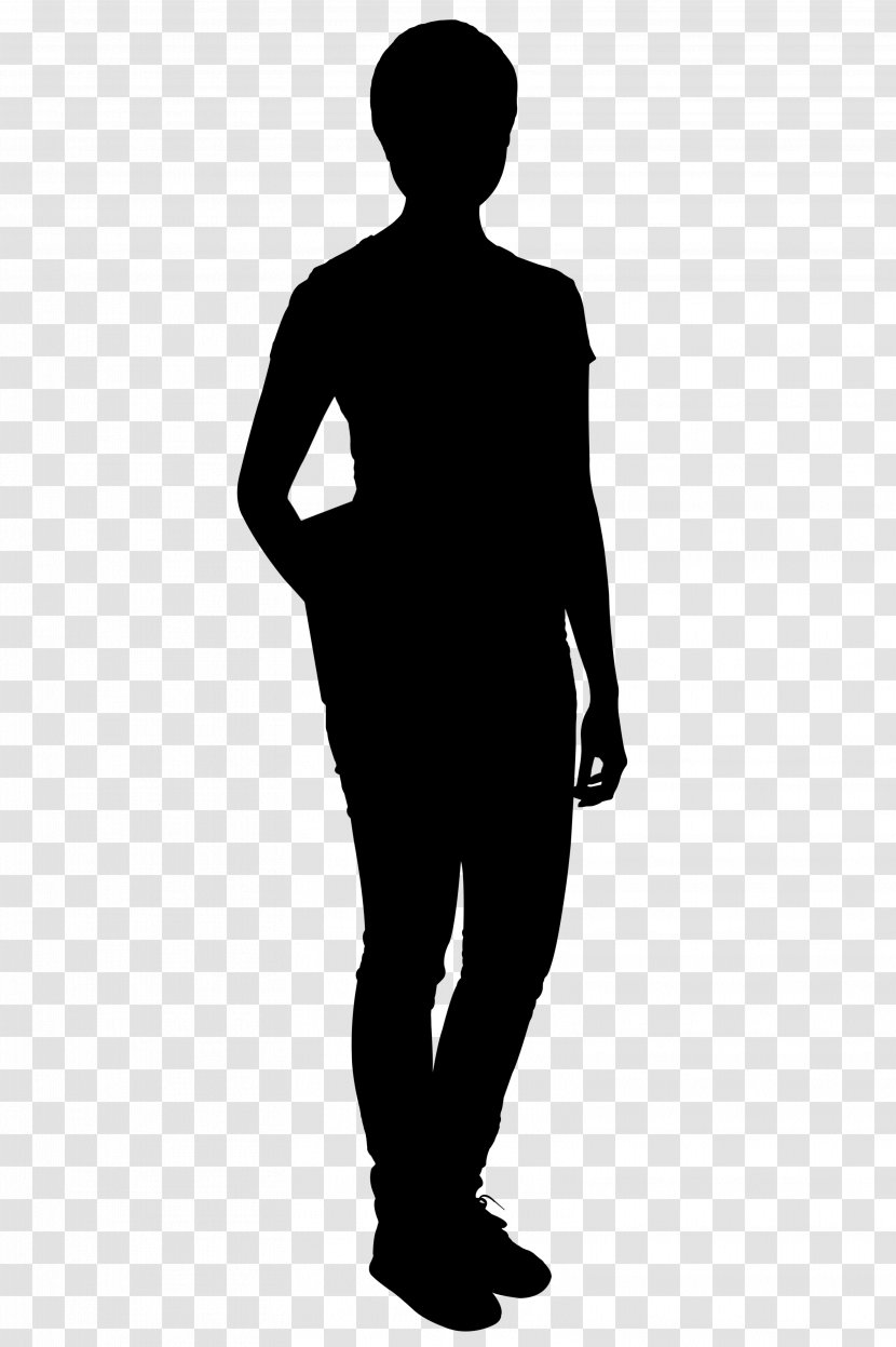 Clip Art Openclipart Vector Graphics Illustration Silhouette - Blackandwhite - Standing Transparent PNG