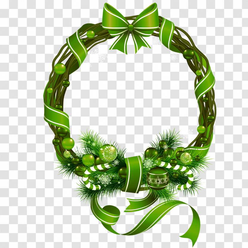 Christmas Decoration Ornament Clip Art - Green Wreath Transparent PNG