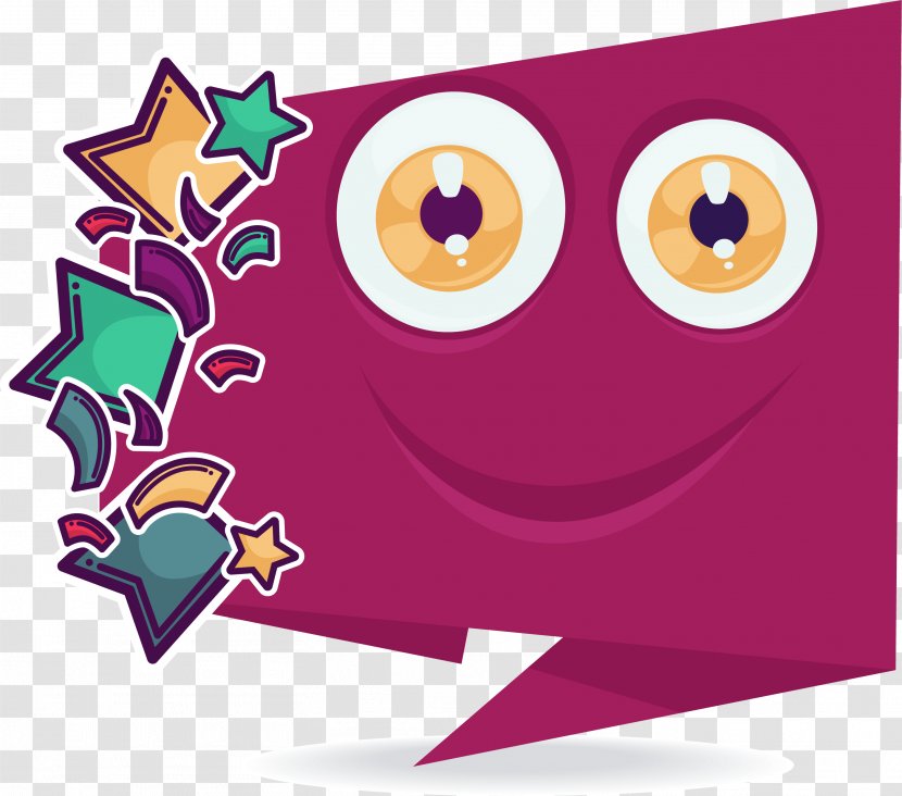 Cartoon Illustration - Smile - Purple Star Dialog Box Transparent PNG