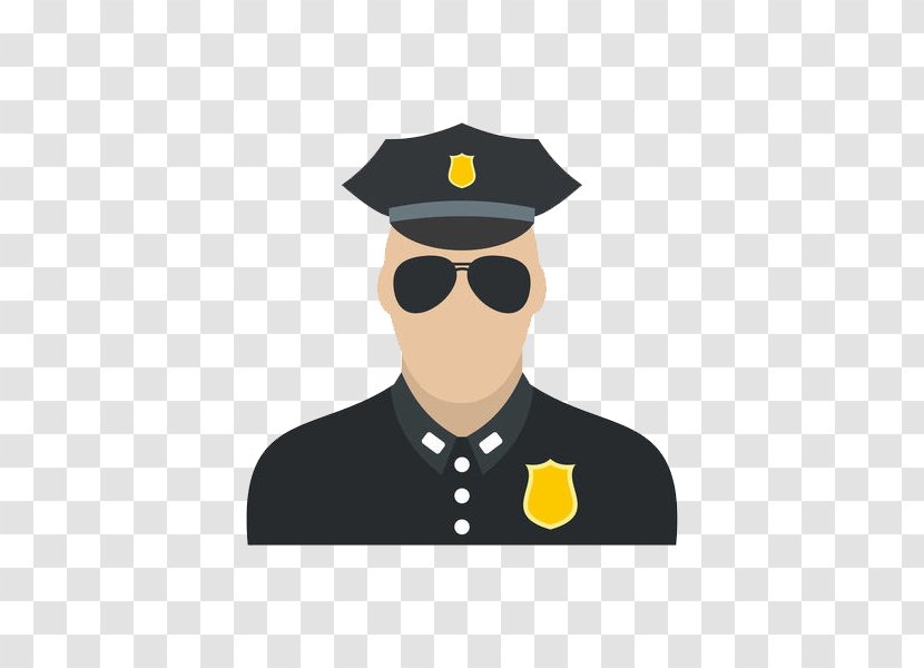 Police Officer Patrol Royalty-free - Flat Design - Sunglasses Hat Transparent PNG