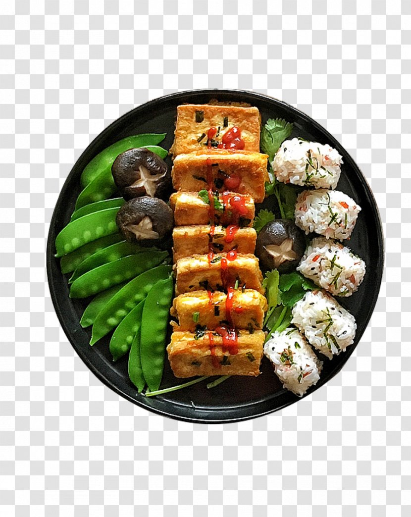 Osechi Gimbap Onigiri Japanese Cuisine Vegetable - Comfort Food - Leafy Pea Tofu Balls Transparent PNG