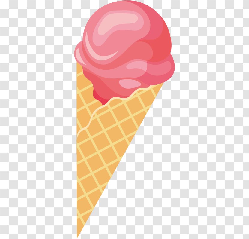 Neapolitan Ice Cream Strawberry Cones - Food Transparent PNG