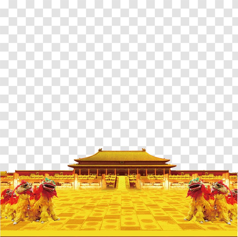 Tiananmen Download - Beijing - Lion Dance Transparent PNG
