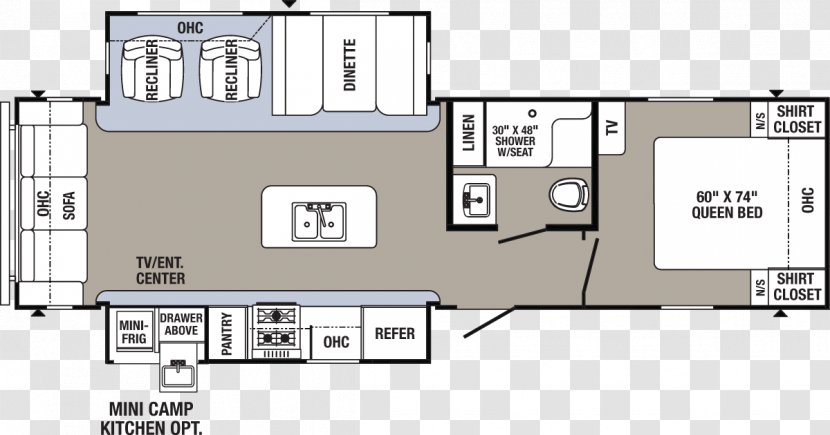 Floor Plan Caravan Campervans Trailer - Berryland Campers Transparent PNG