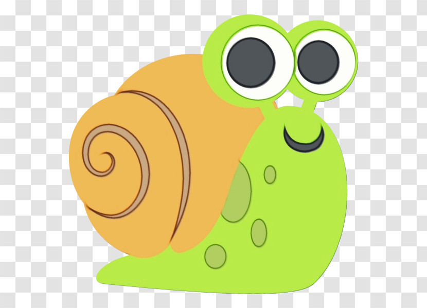 Green Cartoon Snail Snails And Slugs Yellow Transparent PNG