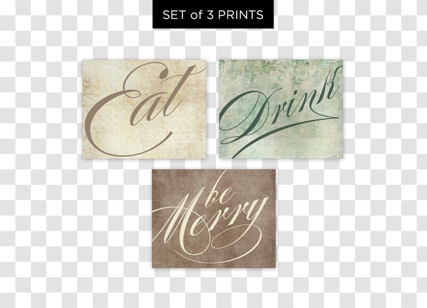 Poster Art Calligraphy Font - Silhouette - Eat Drink Transparent PNG