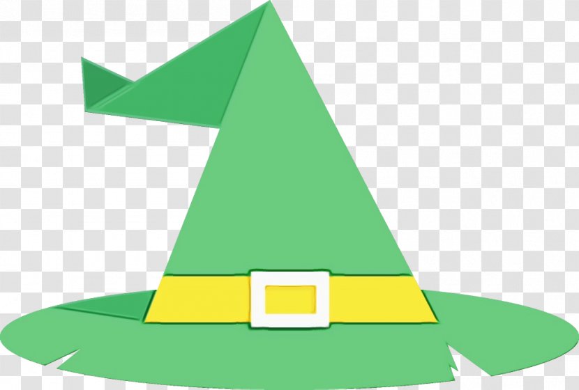 Green Triangle Headgear Cone - Wet Ink Transparent PNG