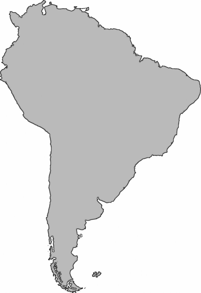 United States South America Blank Map Clip Art - Latin American Cliparts Transparent PNG