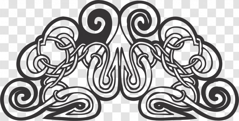 Ornament Black And White Art Pattern - Royaltyfree - Celtic Style Transparent PNG