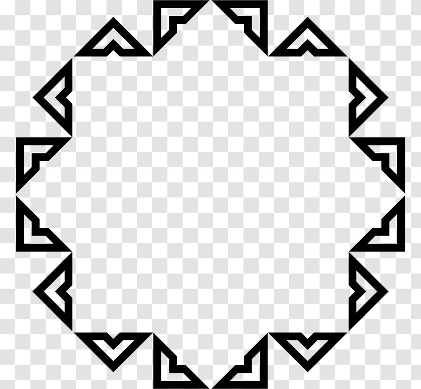 Mandala Black And White - Geometric Frame Transparent PNG