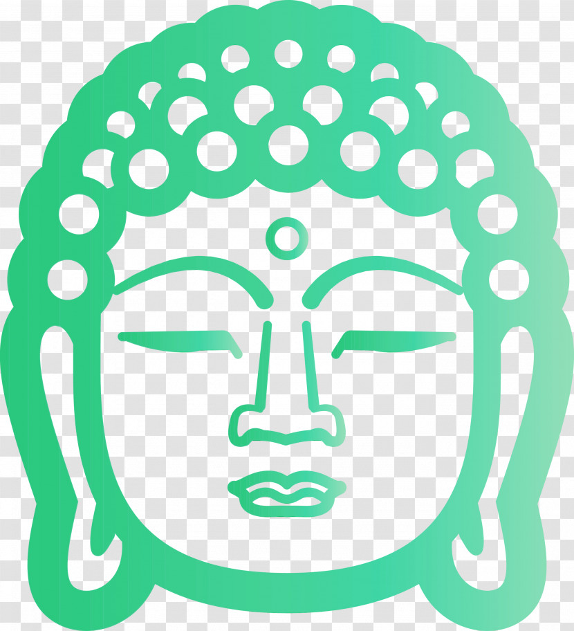 Green Head Turquoise Line Art Circle Transparent PNG