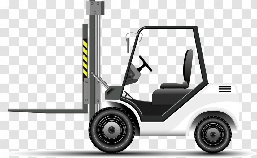 Forklift Stock Photography Royalty-free Clip Art - Tire - Vector Black And White Hand-painted Truck Transparent PNG
