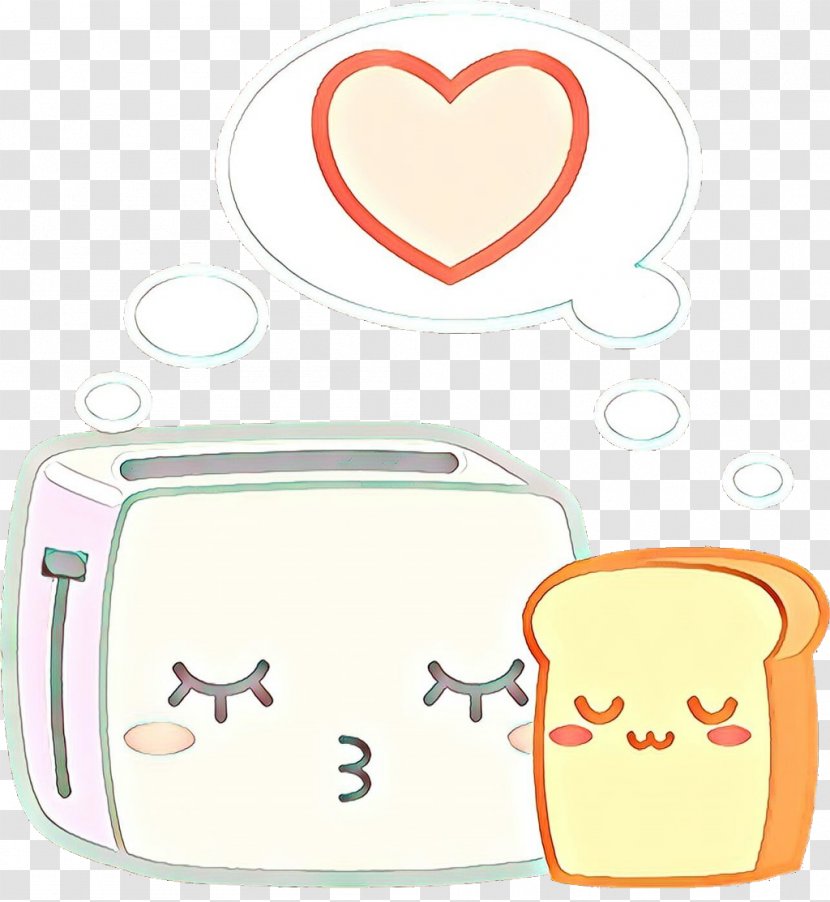 Cartoon Toaster Love Heart Smile Transparent PNG