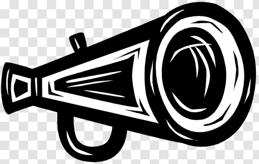 Cheerleading Art Image Megaphone Vector Graphics - Black And White Transparent PNG