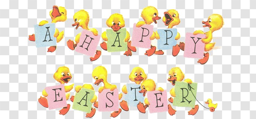 Easter Bunny Happiness Postcard Clip Art - Gift - EasterStickers Transparent PNG