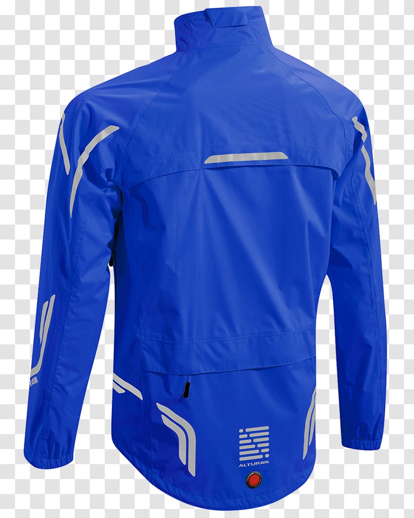 Jacket Clothing Outerwear Sleeve Sweater - Electric Blue Transparent PNG