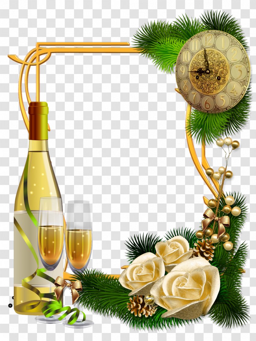 New Year's Day Christmas Year Champagne - Old - Bord Transparent PNG