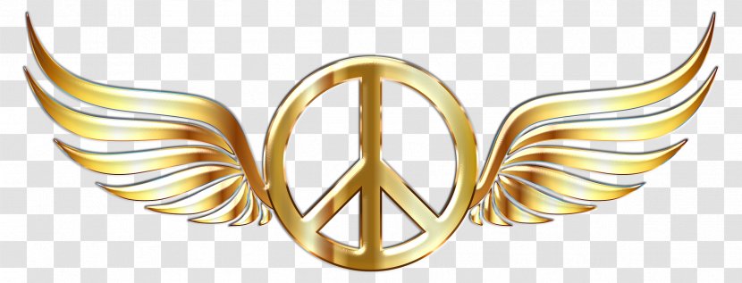 Peace Symbols Gold Clip Art - Symbol Transparent PNG