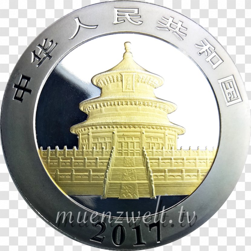 Coin Gold Chinese Silver Panda - Metal Transparent PNG