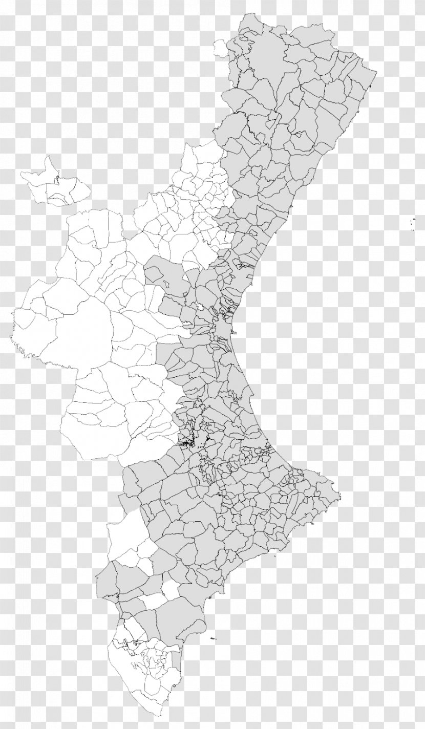 Castelló De La Plana Riba-roja Túria PSPV-PSOE Partido Socialista Obrero Español L'Alcora Map - Black And White Transparent PNG