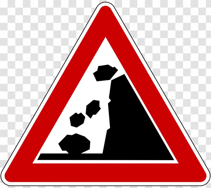 Warning Sign Landslide Traffic - Royaltyfree - Signs Transparent PNG